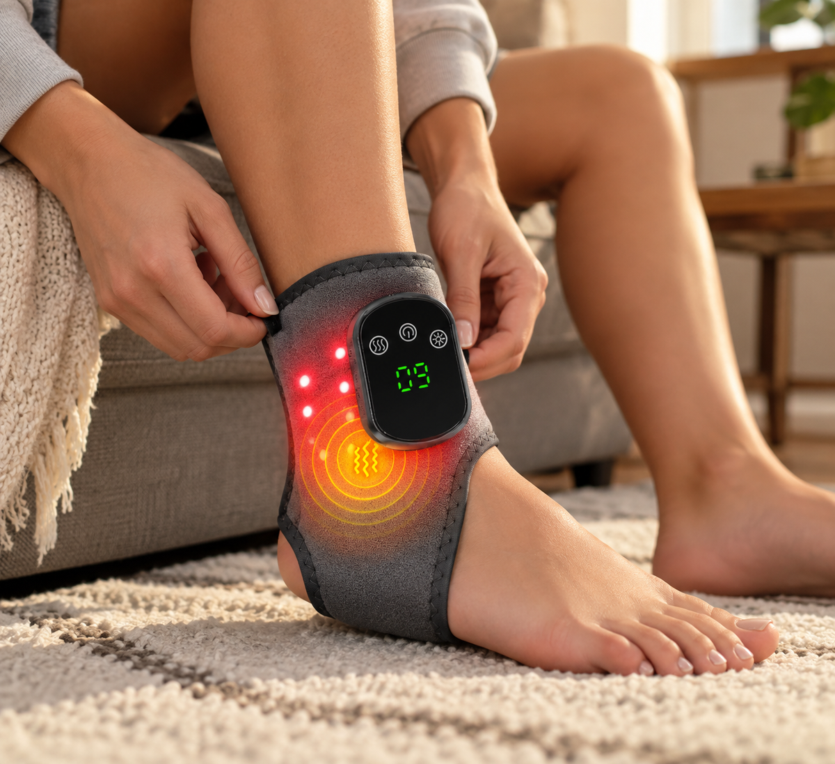 RESTORRE Redlight Vibration Ankle Brace